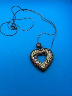 Heart Cloisonné Necklace